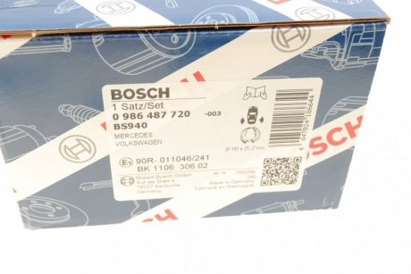 Колодки тормозные BOSCH 0 986 487 720 (фото 1)