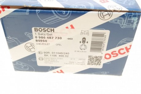 Гальмівні колодки, барабанные BOSCH 0 986 487 730 (фото 1)