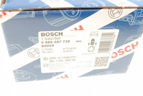 Гальмівні колодки, барабанні BOSCH 0 986 487 739 (фото 1)