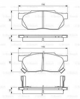 Гальмівні колодки, дискові BOSCH 0 986 490 440 (фото 1)