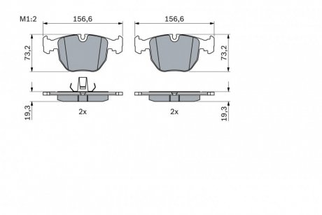 Колодка торм. диск. BMW 5 (E39),7 (E38),X5 передн. (BOSCH 0 986 494 028 (фото 1)