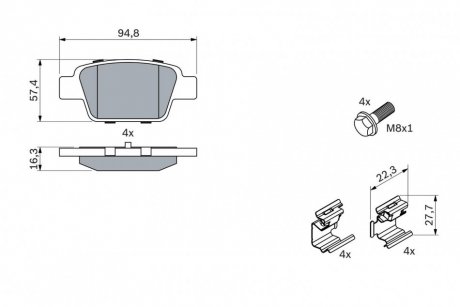 Колодки тормозные BOSCH 0 986 494 030 (фото 1)