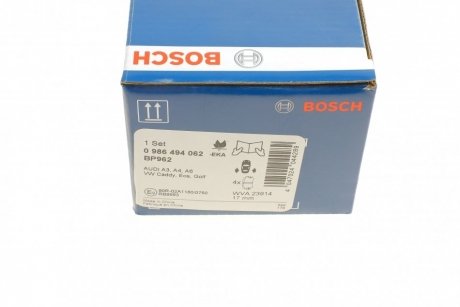 Гальмівні колодки, дискові BOSCH 0 986 494 062 (фото 1)