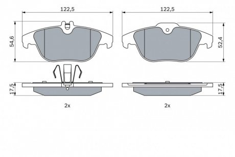 Гальмівні колодки, дискові BOSCH 0 986 494 162 (фото 1)