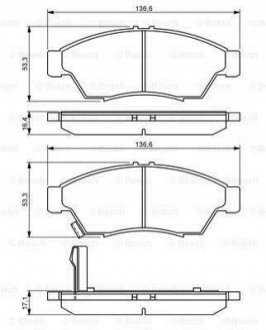 Гальмівні колодки, дискові BOSCH 0 986 494 238 (фото 1)