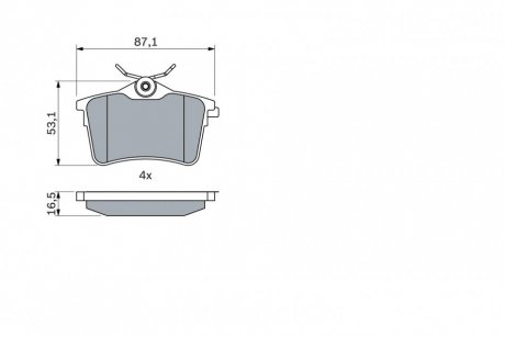 Колодка торм. диск. CITROEN/PEUGEOT BERLINGO/PARTNER/308 задн. BOSCH 0 986 494 304 (фото 1)