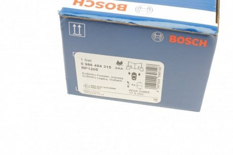 Гальмівні колодки, дискові BOSCH 0 986 494 315 (фото 1)