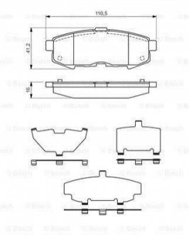 Гальмівні колодки, дискові BOSCH 0 986 494 319 (фото 1)