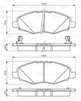 К-т гальмівних колодок передн. TOYOTA Hilux 05- BOSCH 0986494326 (фото 1)