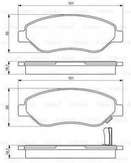 Гальмівні колод. передн. Opel Corsa 1.7 CDTI 06- BOSCH 0986494345 (фото 1)