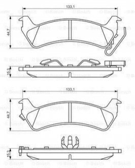 JEEP гальмівні колодки задние Grand Cherokee 91- BOSCH 0986494348 (фото 1)