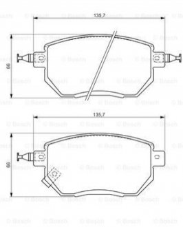 Гальмівні колодки, дискові BOSCH 0 986 494 366 (фото 1)