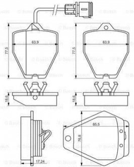 Гальмівні колодки, дискові BOSCH 0 986 494 436 (фото 1)