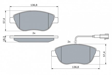 Гальмівні колодки, дискові BOSCH 0 986 494 464 (фото 1)