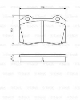 Комплект тормозных колодок, дисковый тормоз BOSCH 0 986 494 486 (фото 1)