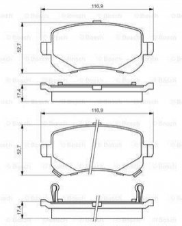 Гальмівні колодки, дискові BOSCH 0 986 494 496 (фото 1)