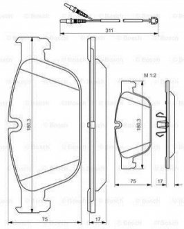 Гальмівні колодки, дискові BOSCH 0 986 494 526 (фото 1)