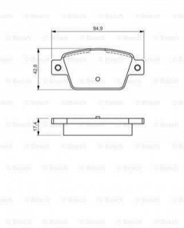 Гальмівні колодки, дискові BOSCH 0 986 494 536 (фото 1)