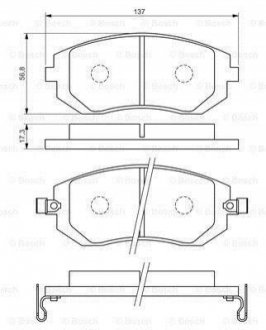 Гальмівні колодки, дискові BOSCH 0 986 494 558 (фото 1)