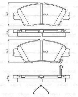 Гальмівні колодки, дискові BOSCH 0 986 494 562 (фото 1)