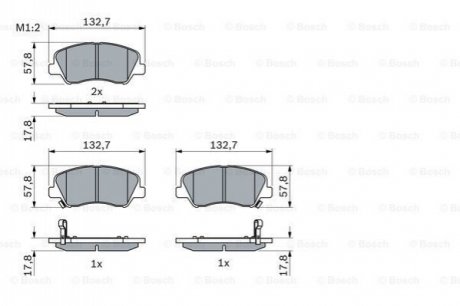 Гальмівні колодки, дискові BOSCH 0 986 494 563 (фото 1)