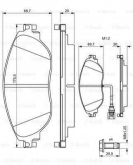 Гальмівні колодки, дискові BOSCH 0 986 494 704 (фото 1)