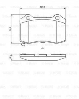 Гальмівні колодки, дискові BOSCH 0 986 494 708 (фото 1)