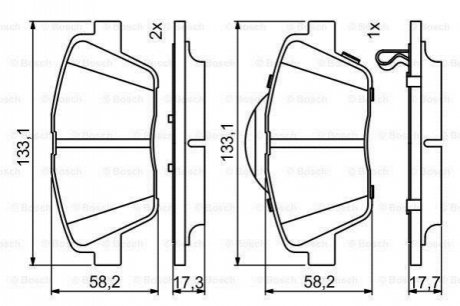 Гальмівні колодки, дискові BOSCH 0 986 494 755 (фото 1)