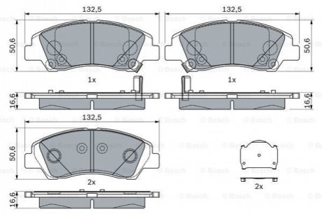 Гальмівні колодки, дискові BOSCH 0986494760 (фото 1)