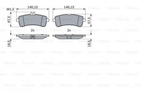 Гальмівні колодки, дискові BOSCH 0986494764 (фото 1)