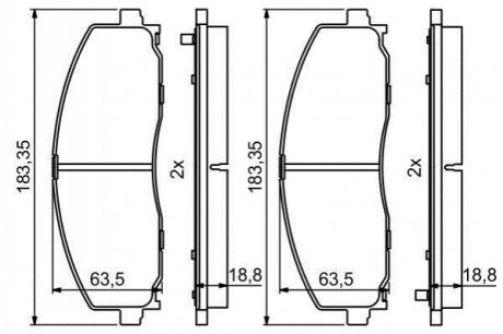 Гальмівні колодки, дискові BOSCH 0 986 494 769 (фото 1)