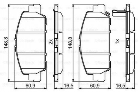 Гальмівні колодки, дискові BOSCH 0 986 494 773 (фото 1)