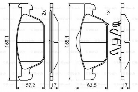 Гальмівні колодки, дискові BOSCH 0 986 494 785 (фото 1)