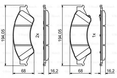 Гальмівні колодки, дискові BOSCH 0 986 494 791 (фото 1)