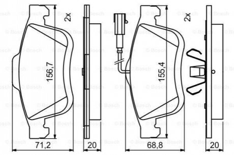 Гальмівні колодки, дискові BOSCH 0 986 494 795 (фото 1)