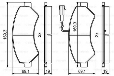 Гальмівні колодки, дискові BOSCH 0 986 494 799 (фото 1)