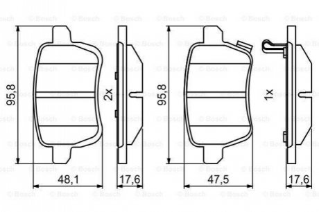 Гальмівні колодки, дискові BOSCH 0 986 494 802 (фото 1)