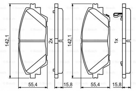 Гальмівні колодки, дискові BOSCH 0 986 494 804 (фото 1)