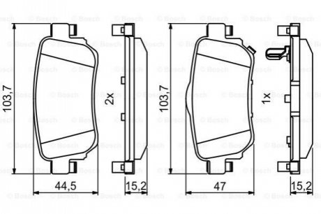 Гальмівні колодки, дискові BOSCH 0 986 494 816 (фото 1)