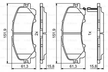 Гальмівні колодки, дискові BOSCH 0 986 494 821 (фото 1)