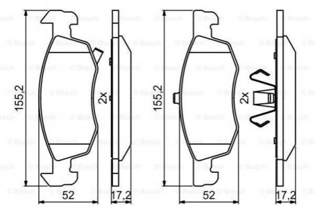 Гальмівні колодки, дискові BOSCH 0 986 494 824 (фото 1)