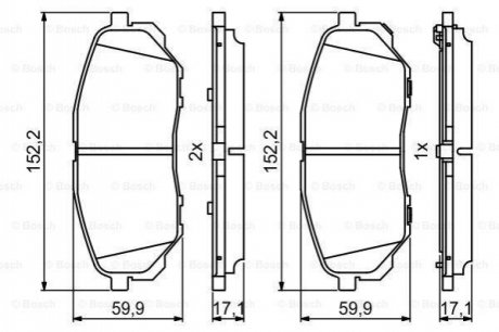 Гальмівні колодки, дискові BOSCH 0 986 494 827 (фото 1)