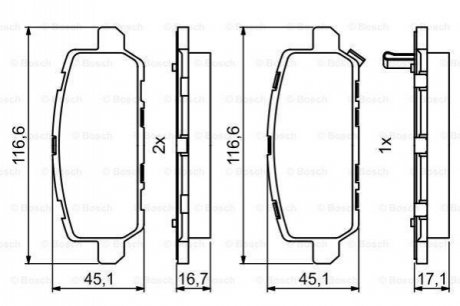 Гальмівні колодки, дискові BOSCH 0 986 494 838 (фото 1)