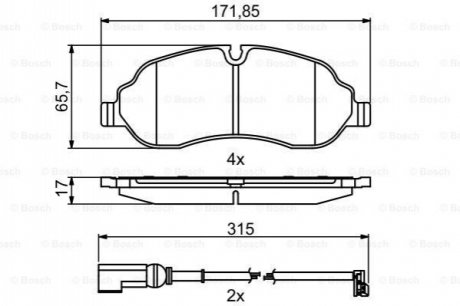 Гальмівні колодки, дискові BOSCH 0 986 494 845 (фото 1)