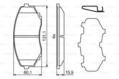 Гальмівні колодки, дискові BOSCH 0 986 494 855 (фото 1)