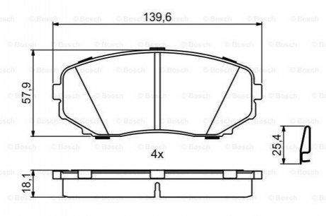 Гальмівні колодки, дискові BOSCH 0 986 494 879 (фото 1)