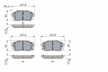 Гальмівні колодки, дискові BOSCH 0 986 494 905 (фото 1)