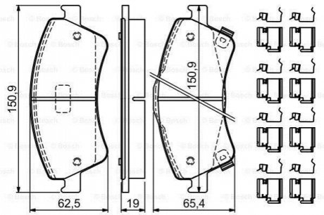 Гальмівні колодки, дискові BOSCH 0 986 494 932 (фото 1)