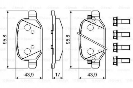 Гальмівні колодки, дискові BOSCH 0 986 494 934 (фото 1)