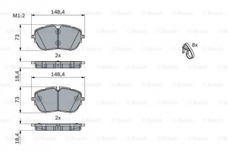 Гальмівні колодки, дискові BOSCH 0 986 494 946 (фото 1)